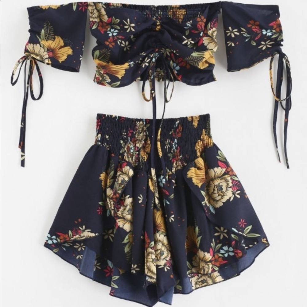 Crop top short set- NWT